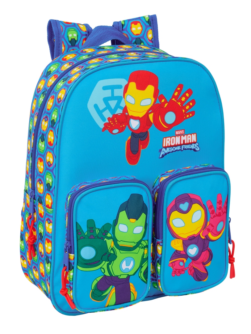 MOCHILA INFANTIL BOLSILLOS ADAPTABLE CARRO IRON MAN 26x34x11cm