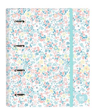 CARPETA 4 ANILLAS 35MM CON RECAMBIO MOOS FIORI 27x32x3,5cm