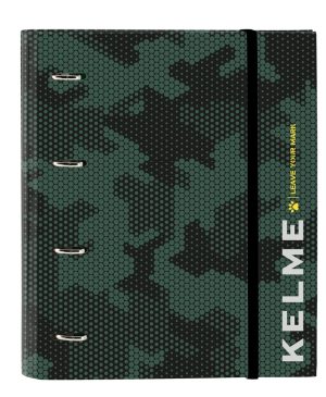 CARPETA 4 ANILLAS 35MM CON RECAMBIO KELME CAMO 27x32x3,5cm