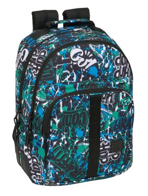MOCHILA DOBLE ADAPTABLE CARRO SAFTA GRAFFITI GO 32x42x15cm