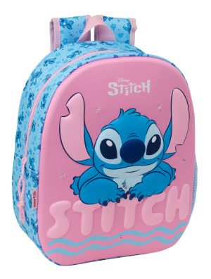 MOCHILA 3D CON LEDS STITCH 27x33x10cm