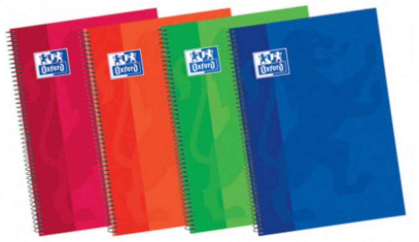 Paq/5 cuaderno espiral fº 80h 90g. pauta 2,5 c/m tapa plastico classic