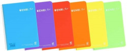 Paq/5 cuaderno espiral fº 80h 90g. pauta 2,5mm c/m enri plus tapa plastico