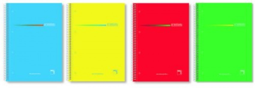 Paq/4 cuaderno espiral a4 160h 70g 1horizontal + greca microperforado t. extradura
