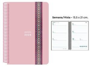 AGENDA ANUAL ESPIRAL 2026 PP DP PASTEL ROSA 4º