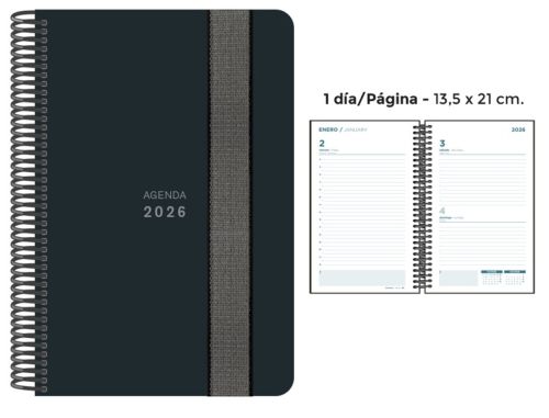 AGENDA ANUAL ESPIRAL 2026 DP PP NEGRO 4º