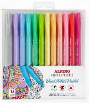 Estuche 12 rotuladores doble punta dual artist pastel