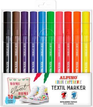 Estuche 10 rotuladores textil marker colores surtidos