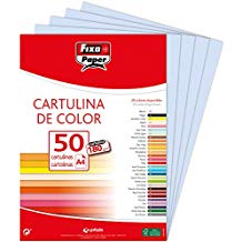 Paq/50 cartulinas fixo a4 180g. azul cielo