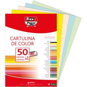 PAQ/50 CARTULINAS FIXO A3 180G. MARFIL