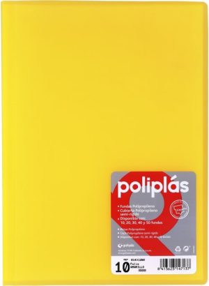 CARPETA Fº 20 FUNDAS SOLDADAS TRANSLUCIDAS AMARILLO