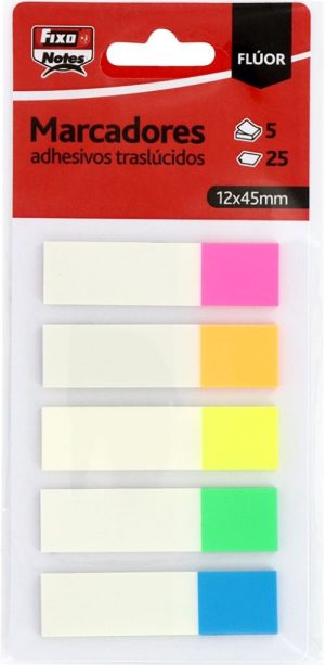 BLISTER 5 MARCADORES AUTOADHESIVOS TRANSLUCIDOS 12X45