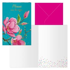 Pack 6 tarjetas felicitacion modelo dia madre camelia 11,5x17cm
