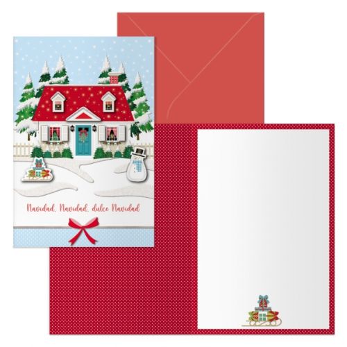 PACK/6 TARJETA DE FELICITACION NAVIDAD MODELO HOME