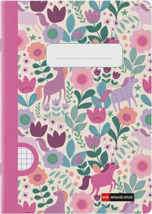 CUADERNO GRAPA A5 48H CLA 90G FLOWE UNICORN 148x210mm