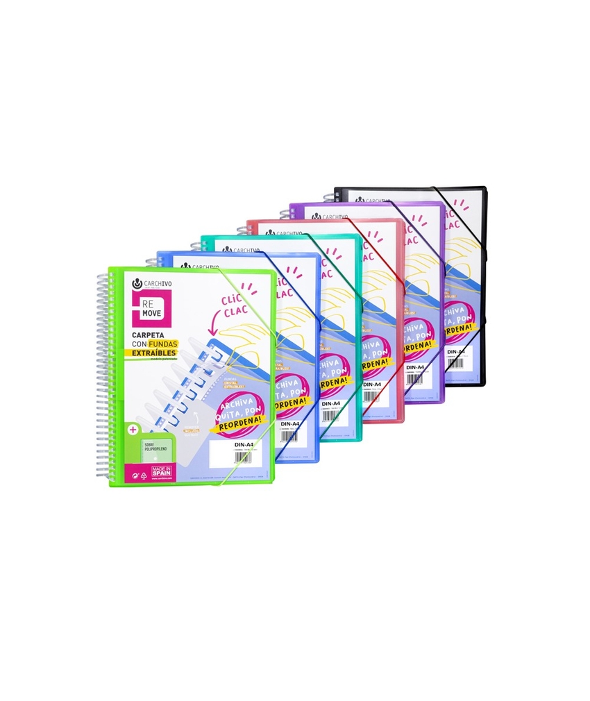 CARPETA 30 FUNDAS EXTRAIBLES A4 VERDE PORTADA CANGURO