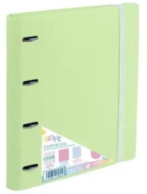Carpeblock foam soft verde a4+ 4 anillas 35mm con recambio