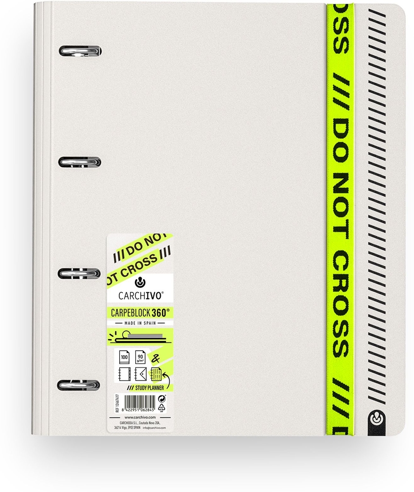 Carpeblock 360 foam do not cross a4+ anillas 35mm con recambio cuad.5x5 y cierre de goma color grey