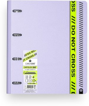 Carpeblock 360 foam do not cross a4+ anillas 35mm con recambio cuad.5x5 y cierre de coma color mauve