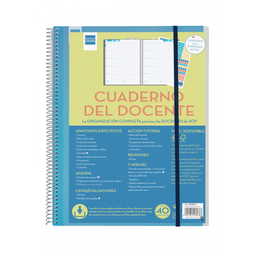 CUADERNO DEL DOCENTE A4 CON APARTADOS ESPECIFICOS