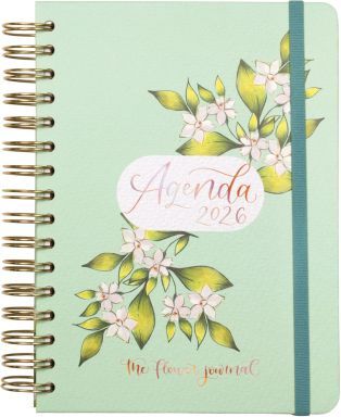 AGENDA ANUAL 2026 FLOWER JOURNAL E10 DP VERDE