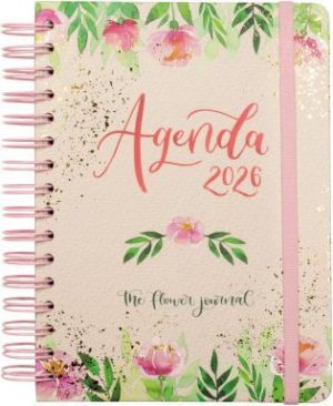 AGENDA ANUAL 2026 FLOWER JOURNAL E10 DP ROSA