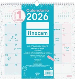 CALENDARIO PARED 2026 CHIC ES 30X30 TURQUESA