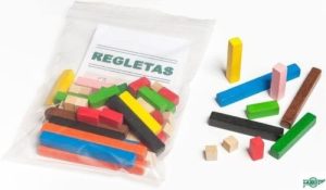 Juego de regletas en bolsa 63 piezas de 1x1 cm.