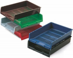C/10 BANDEJA SOBREMESA PLASTICO REJILLA AZUL