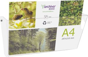 Portadocumentos mural de pared 1 compartimento a4 horizontal medidas exteriores 80x365x180mm