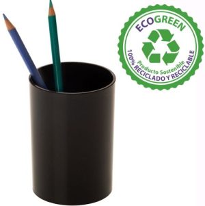 Cubilete portalapices de plastico color negro