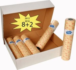 PACK 8+2 ROLLOS DE 1000 ETIQUETAS 26X16 BLANCA PERMANENTE