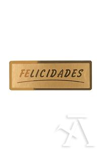 Rollo 300 etiquetas felicidades stamping 50x18 oro