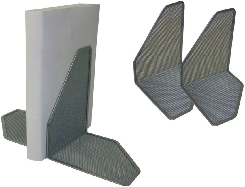PACK 2 SUJETALIBROS METALICO DE REJILLA 14X16,5CM CROMADO