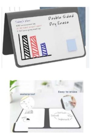 PIZARRA BLANCA REUTILIZABLE A4 + ROTULADOR COLORES SURTIDOS