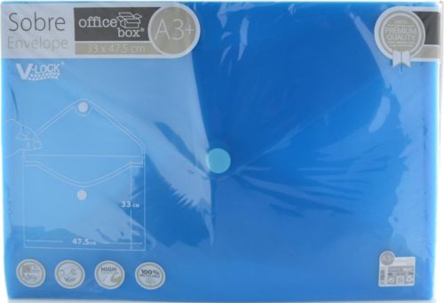 PAQ/10 CARPETA SOBRE A3+ V-LOCK 330X475 CIERRE VELCRO AZUL