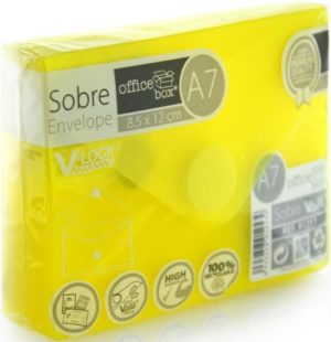 PAQ/10 SOBRE A7 V-LOCK 85X120 MM VELCRO COLOR AMARILLO