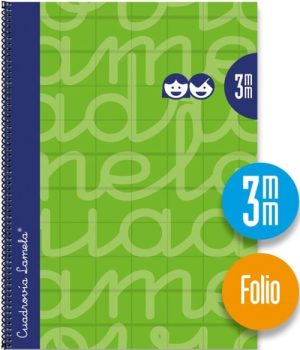 CUADERNO ESPIRAL Fº 80H 90G 3MM VERDE CUADROVIA EXTRADURA