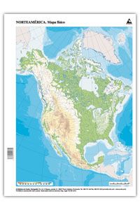 Paq/50 mapas norteamerica fisico mudos