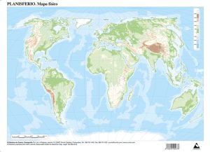 Paq/50 mapas planisferio fisico mudos
