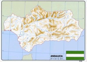 Paq/50 mapas andalucia fisico mudos