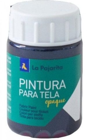 C/6 BOTE PINTURA PARA TELA OPACA LA PAJARITA NEGRO 35ML
