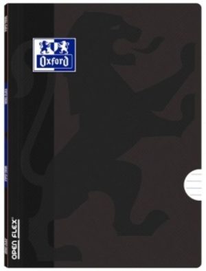 Paq/10 libreta openflex a5 48h. 90g. rayado 2 margenes color preto capa plástico