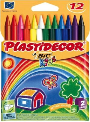 (Pack 12u.) Ceras Plastidecor 12 colores