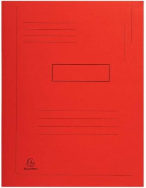 PAQ/50 SUBCARPETAS A4 280G 2 SOLAPAS COLOR ROJO