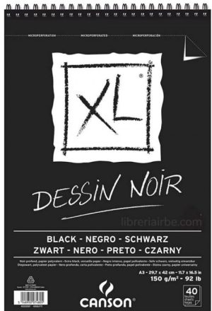 Bloc dessin noir xl a3 40h 150g microperforado