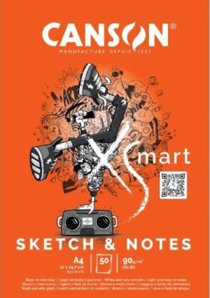 Bloc encolado a4 50h canson xsmart sketech &notes 90g