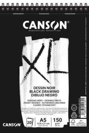 Bloc espiral microperferado canson xl negro a5 20h 150g