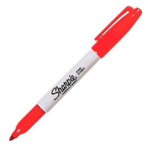C/12 ROTULADOR SHARPIE PUNTA FINA ROJO PERMANENTE