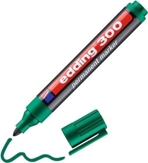 c/10 rotulador edding 300 verde marcador permanente